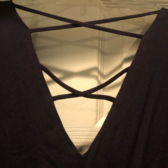 Sophie Rue Cross Back Detail Navy Blouse - Picture 8 of 12